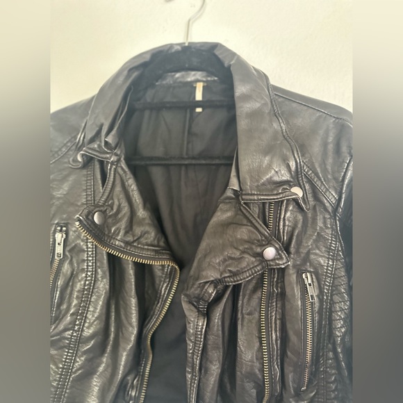 Black Free People leather jacket - Picture 5 of 6